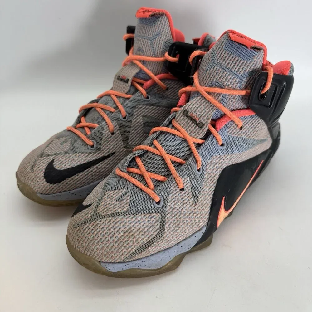 Nike Lebron XII GS Aluminum Sunset Glow 685181-488 sz 7Y Easter Athletic Sneaker